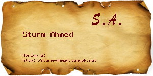 Sturm Ahmed névjegykártya